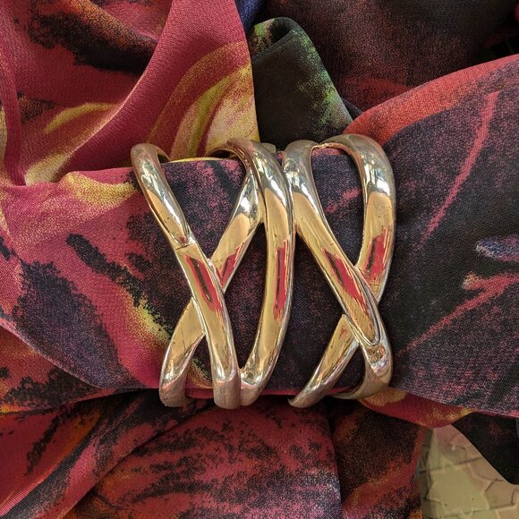 Stella & Dot silver tone open cuff bracelet - Picture 3 of 6